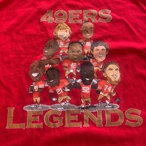 NFL 49ers legends Red XL tshirt. XL measurements: WxLxS 24.02 x 31.02 x 9.72